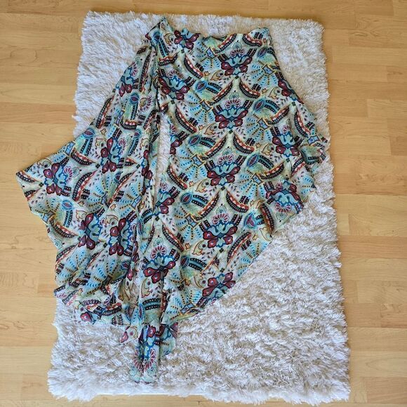 Moda International One Sleeve Top Tunnic 100% Silk Asymmetric Size Medium Y2k - Picture 8 of 8